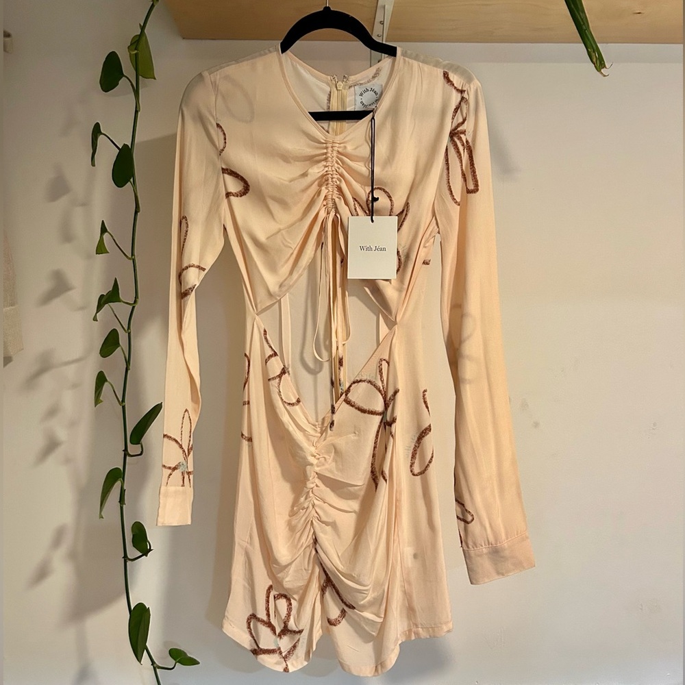 NWT With Jéan Hermana Chalk and Flowers Dress